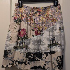 Leifnotes Anthropologie Floral Fortress Upcycled Boho Patchwork Mini Skirt Sz 4
